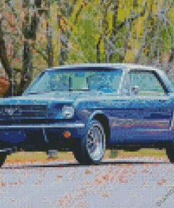 Blue 1960 Ford Mustang 5D Diamond Painting