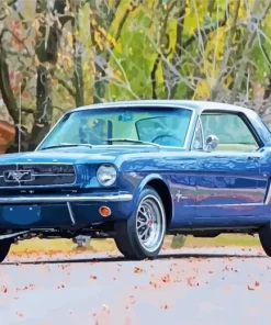 Blue 1960 Ford Mustang 5D Diamond Painting