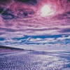 Blue And Purple Sunset Beach 5D Diamond Painting