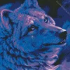 Blue And Purple Wolf 5D Diamond Painting