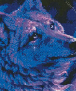 Blue And Purple Wolf 5D Diamond Painting