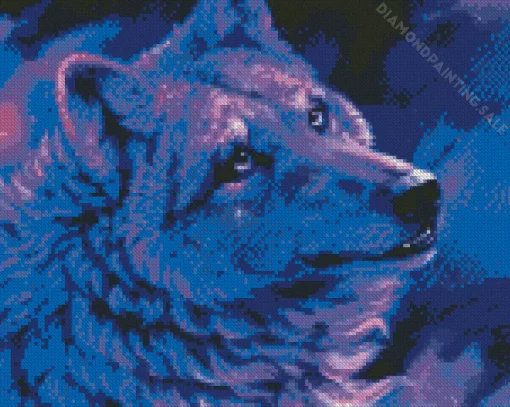 Blue And Purple Wolf 5D Diamond Painting