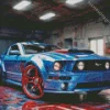 Blue And Red Car 5D Diamond Painting