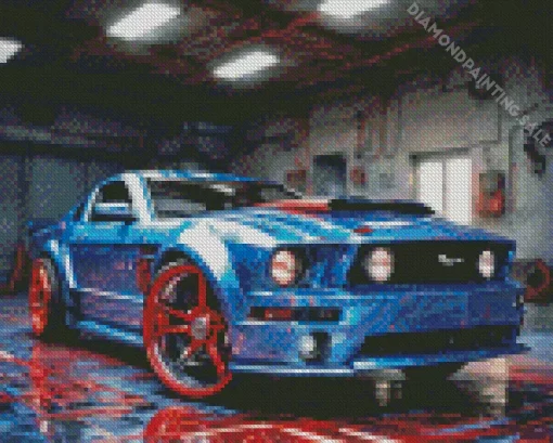 Blue And Red Car 5D Diamond Painting