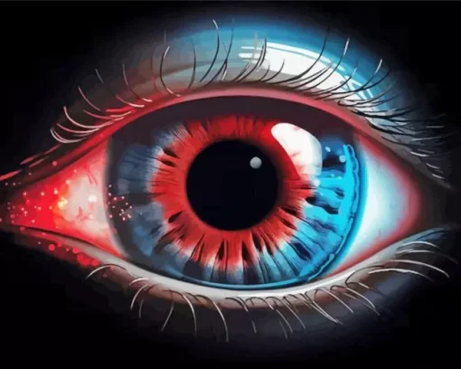 Blue And Red Eye 5D Diamond Painting