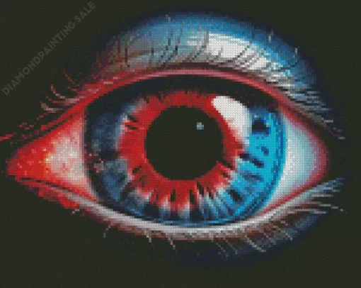 Blue And Red Eye 5D Diamond Painting