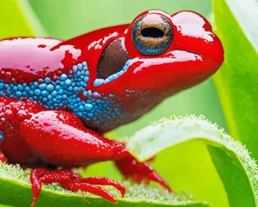 Blue And Red Frog 5D Diamond Painting