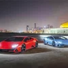 Blue And Red Lamborghini 5D Diamond Painting