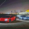 Blue And Red Lamborghini 5D Diamond Painting