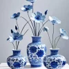 Blue And White Flower Vases 5D Diamond Painting