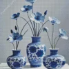 Blue And White Flower Vases 5D Diamond Painting