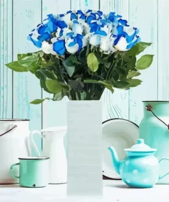 Blue And White Flowers Vase 5D Diamond Painting