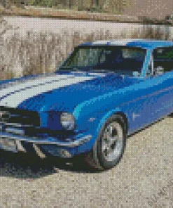 Blue And White Mustang Car 5D Diamond Painting