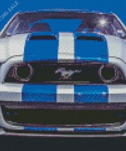 Blue And White Mustang Sport Car 5D Diamond Painting