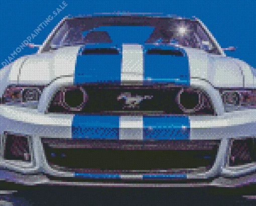 Blue And White Mustang Sport Car 5D Diamond Painting