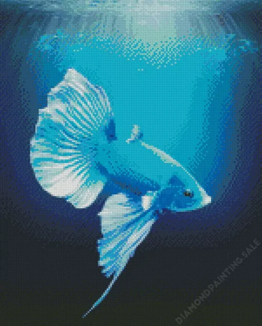 Blue Betta Fish Underwater 5D Diamond Painting