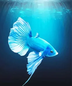 Blue Betta Fish Underwater 5D Diamond Painting