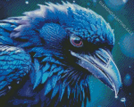 Blue Bird Face 5D Diamond Painting