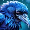 Blue Bird Face 5D Diamond Painting