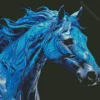 Blue Black Horse 5D Diamond Painting