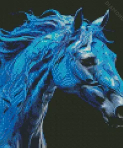 Blue Black Horse 5D Diamond Painting