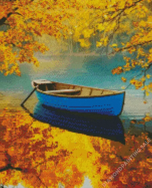 Blue Boat 5D Diamond Painting