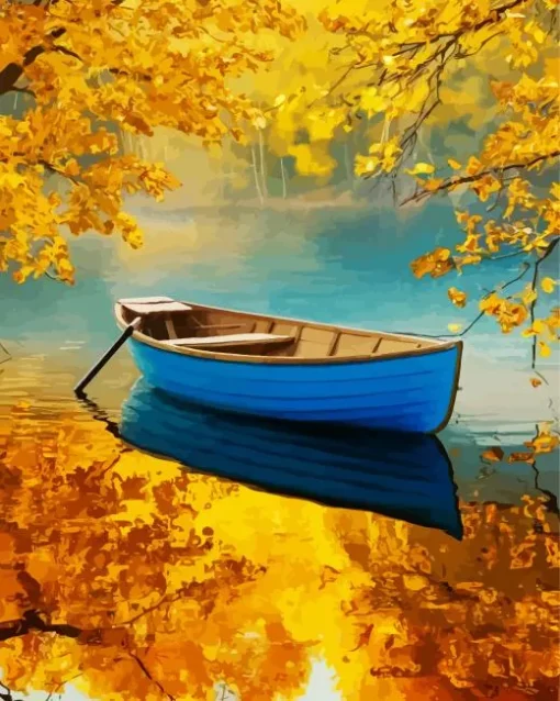 Blue Boat 5D Diamond Painting