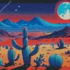 Blue Cactus 5D Diamond Painting