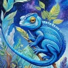 Blue Chameleon 5D Diamond Painting