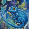 Blue Chameleon 5D Diamond Painting