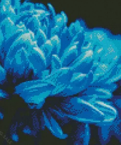 Blue Chrysanthemum Flower 5D Diamond Painting