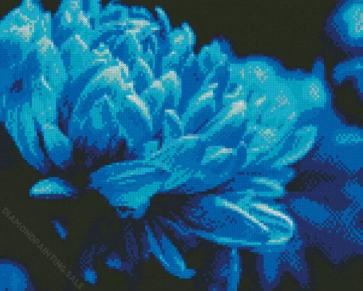 Blue Chrysanthemum Flower 5D Diamond Painting