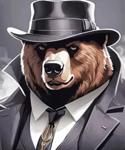 Brown Gangster Polar Bear 5D Diamond Painting