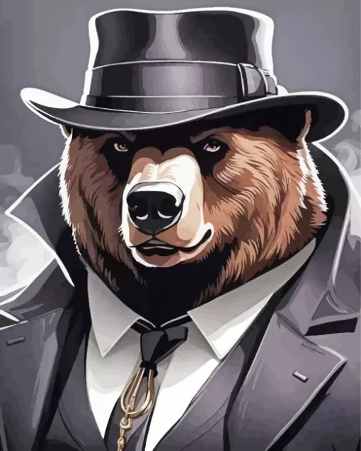 Brown Gangster Polar Bear 5D Diamond Painting