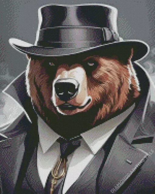 Brown Gangster Polar Bear 5D Diamond Painting