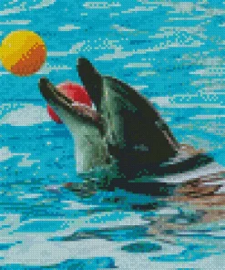 Dolphin Playing With Ball 5D Diamond Painting