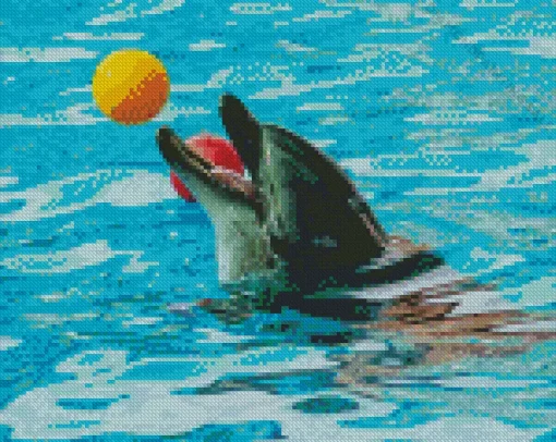 Dolphin Playing With Ball 5D Diamond Painting