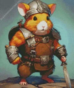 Fat Fantasy Mouse Warrior 5D Diamond Painting