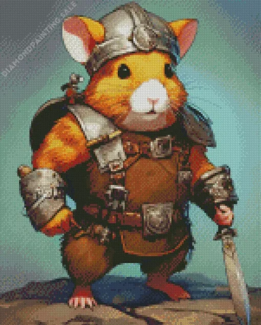 Fat Fantasy Mouse Warrior 5D Diamond Painting