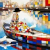 Lady In Boat 5D Diamond Painting