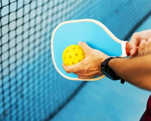 Pickleball Player Holds The Ball 5D Diamond Painting