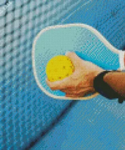 Pickleball Player Holds The Ball 5D Diamond Painting