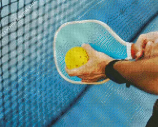 Pickleball Player Holds The Ball 5D Diamond Painting