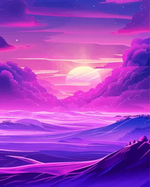 Purple Sunset 5D Diamond Painting