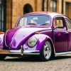 Purple Volkswagen Beetle 5D Diamond Painting