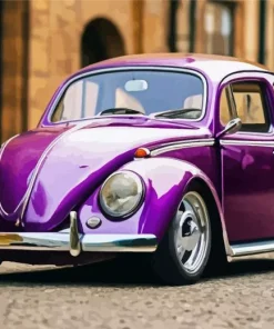 Purple Volkswagen Beetle 5D Diamond Painting