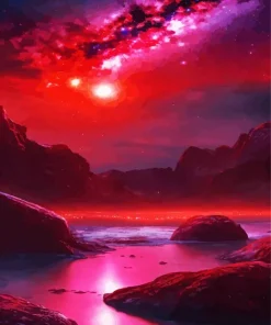 Red And Black Galaxy 5D Diamond Painting