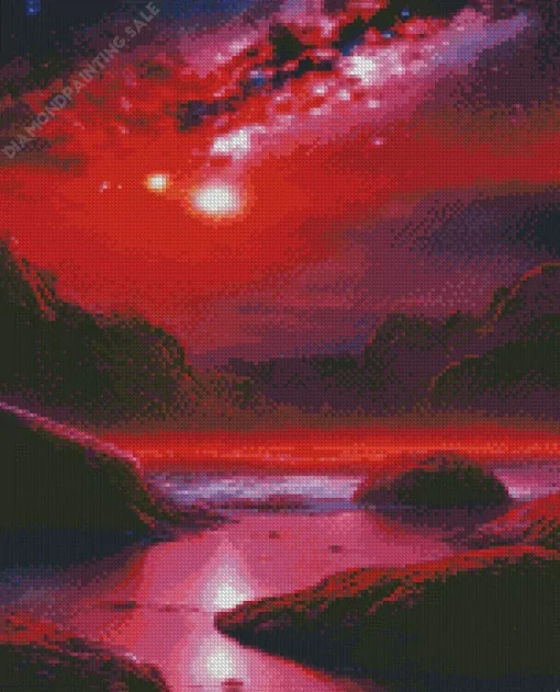 Red And Black Galaxy 5D Diamond Painting