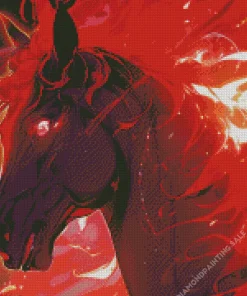 Red And Black Horse 5D Diamond Painting