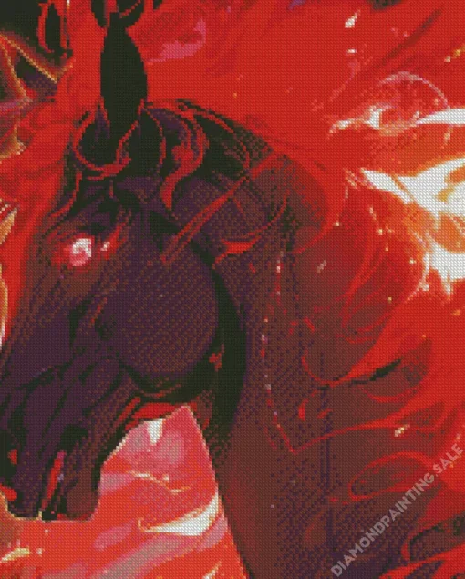 Red And Black Horse 5D Diamond Painting